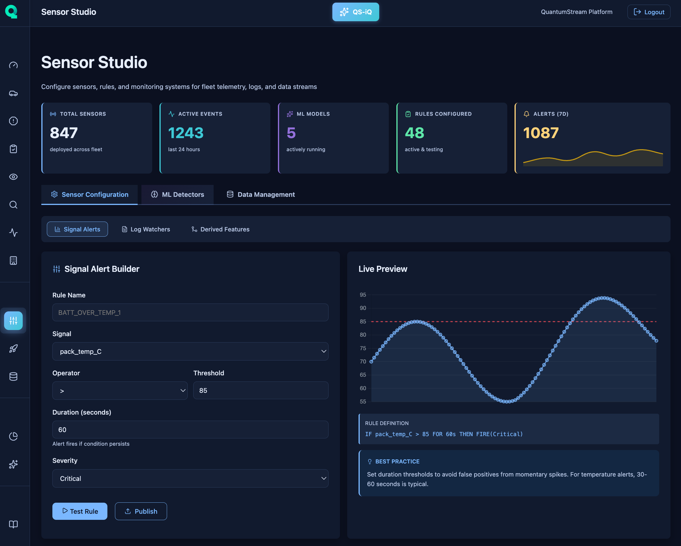Sensor Studio Configuration Interface